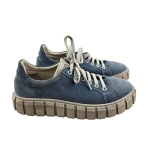 Bueno Platform Sneakers Womens 9.5 10 (40) Light Blue Suede Chunky Sole Casual